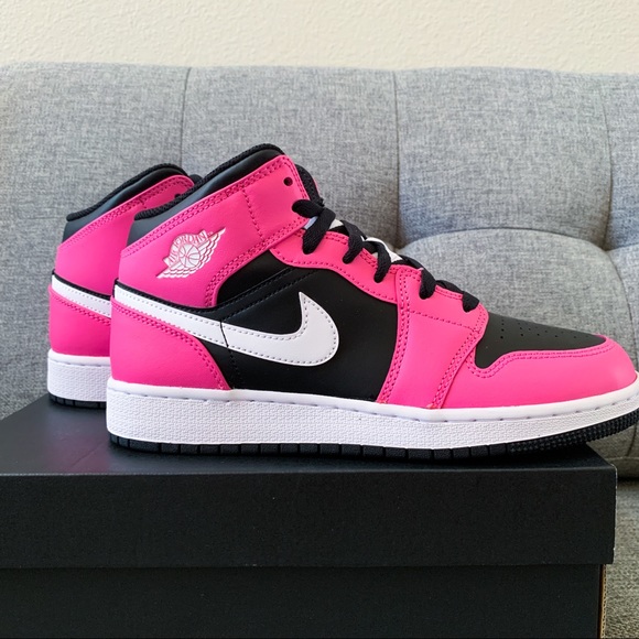 🖤💖 Nike Air Jordan 1 Retro mid black pink shoes - Picture 6 of 6